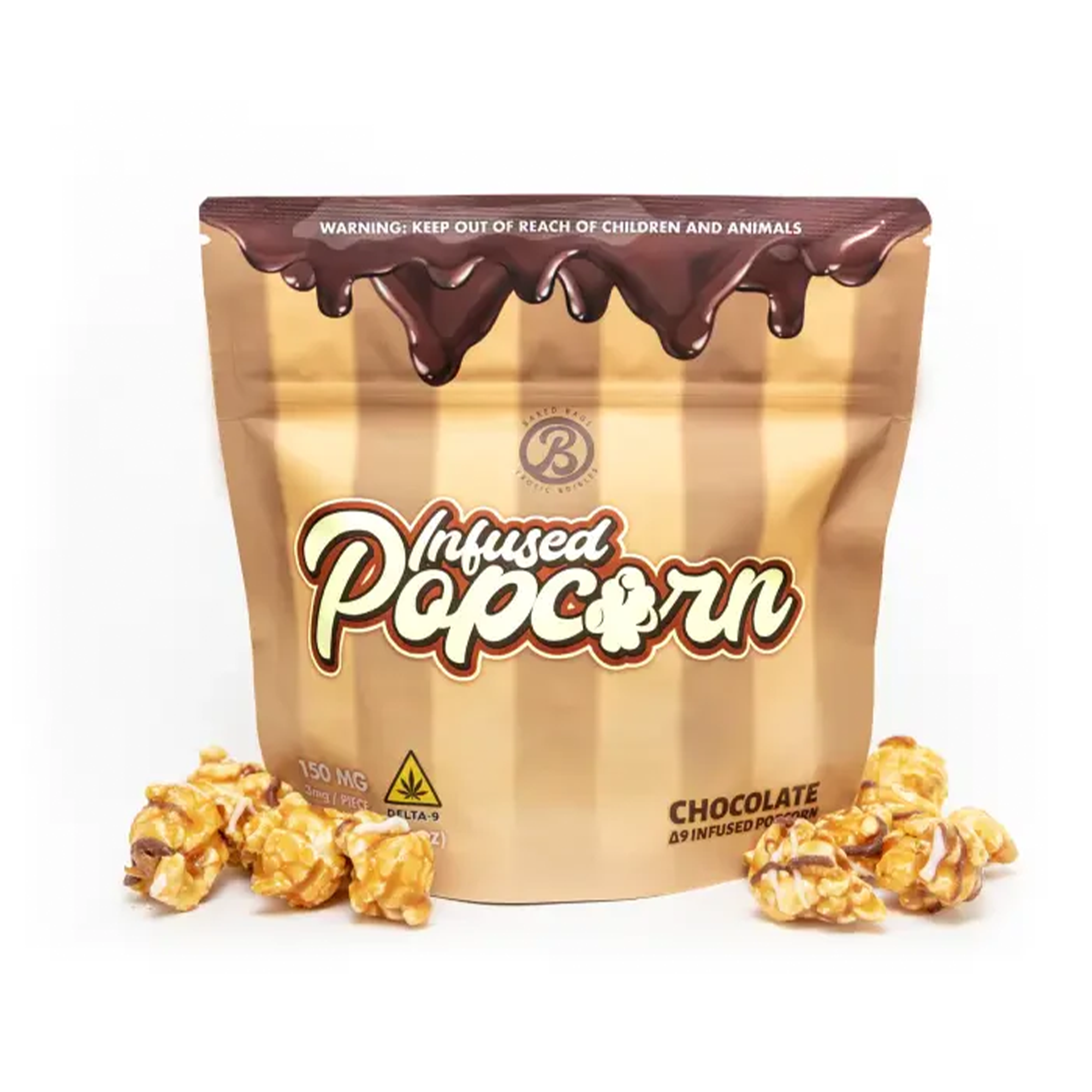 Baked Bags Exotic Infused Popcorn Chocolate D9 THC 150mg