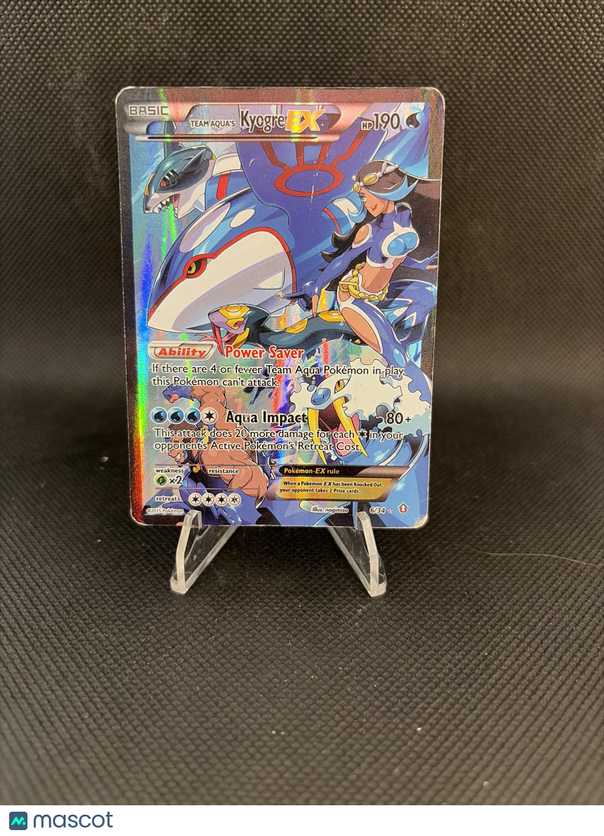2015 Double Crisis Team Aqua's Kyogre EX 6/34 *DAMAGED*