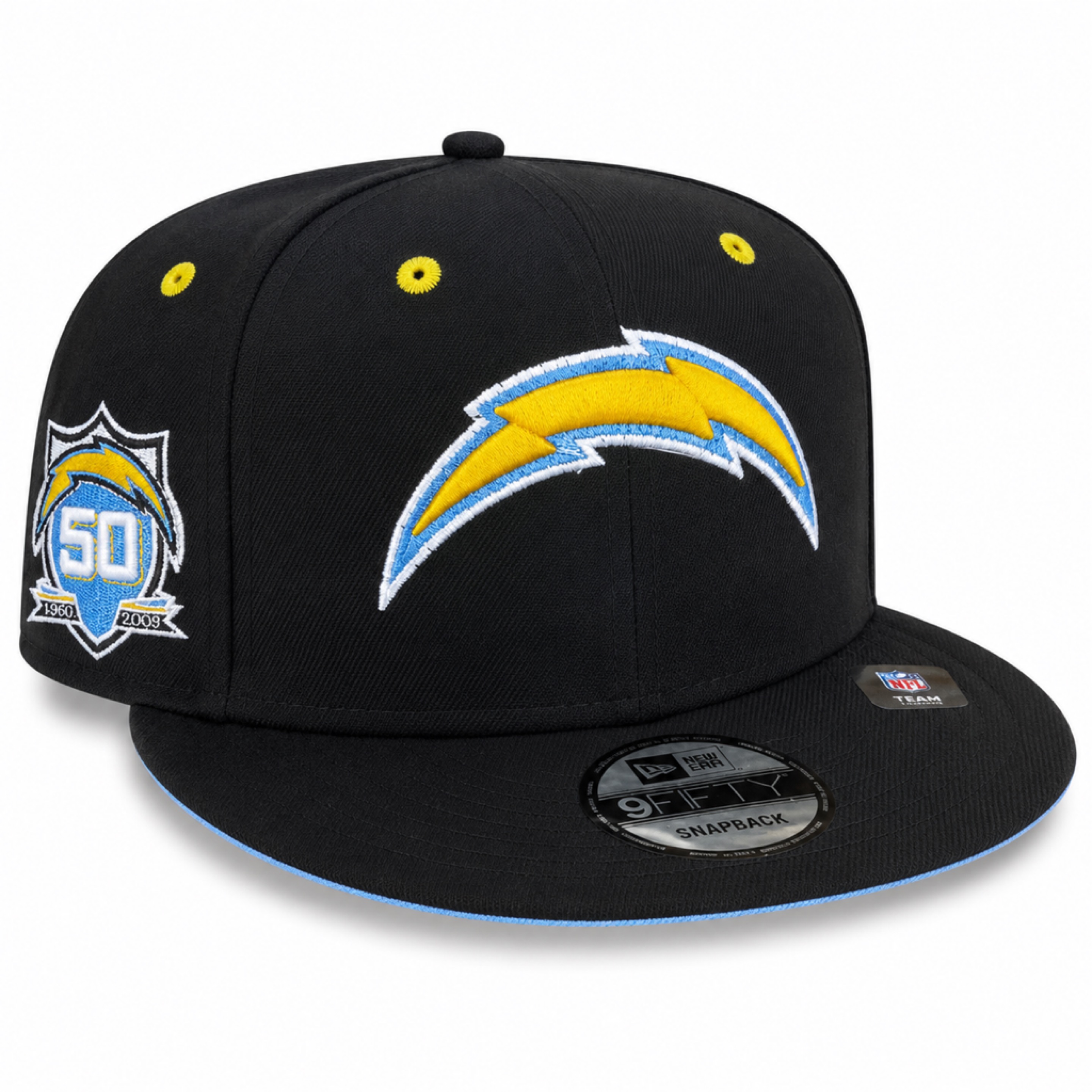 Los Angeles Chargers Black New Era 9FIFTY 50th Season Snapback Hat