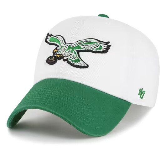 Philadelphia Eagles Historic White/Green '47Brand Cleanup Adjustable Hat