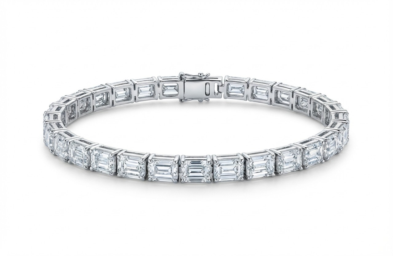 7.75ct Emerald-Style Diamond Tennis Bracelet – 7”