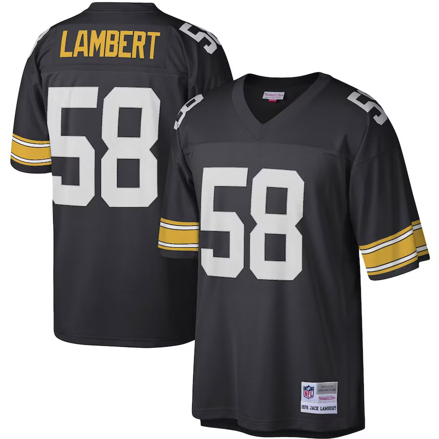 Pittsburgh Steelers Jack Lambert #58 Black Mitchell and Ness Jersey
