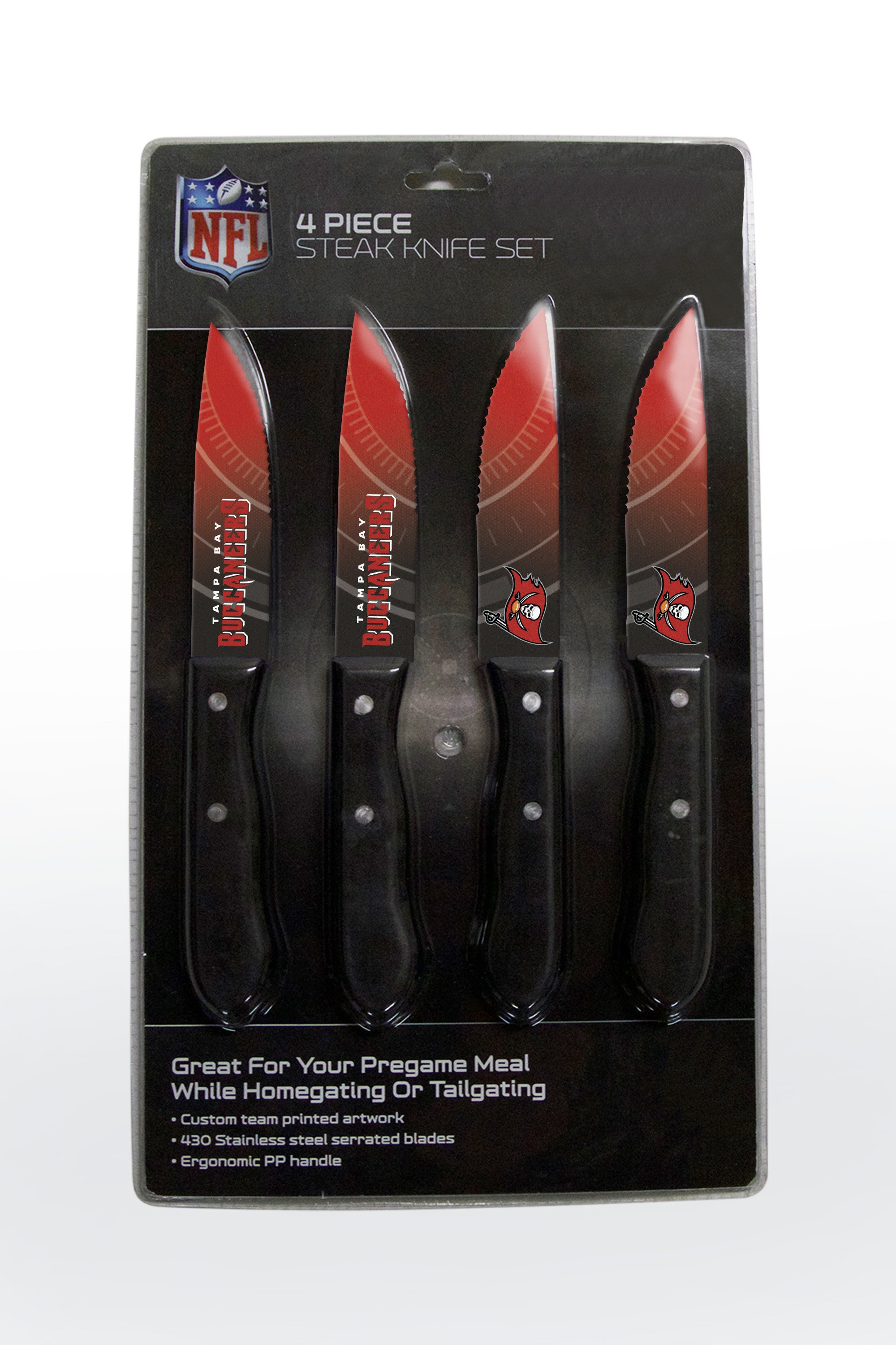Tampa Bay Buccaneers Steak Knife 4 Pack Set