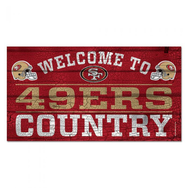 San Francisco 49ers Country Wood Sign 13x24"