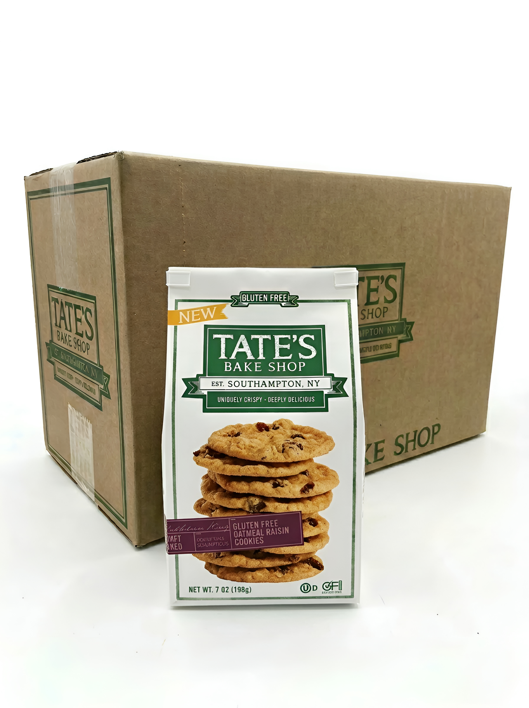 Tate's Bake Shop Gluten Free Oatmeal Rasin Cookies Bag 7oz 6ct
