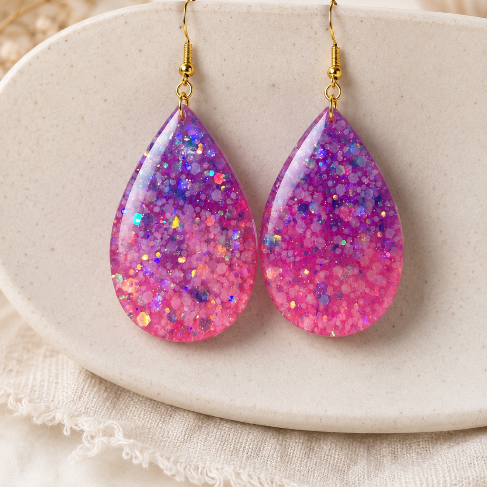 Large tear drop earrings product image
