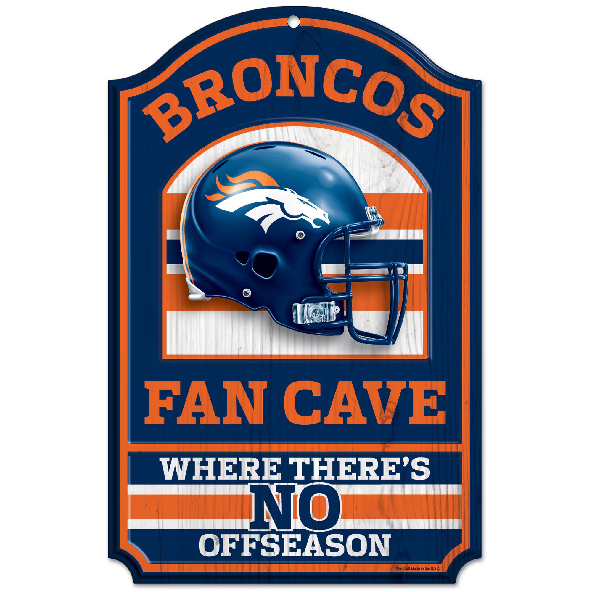 Denver Broncos Wood Fan Cave Sign 11x17"