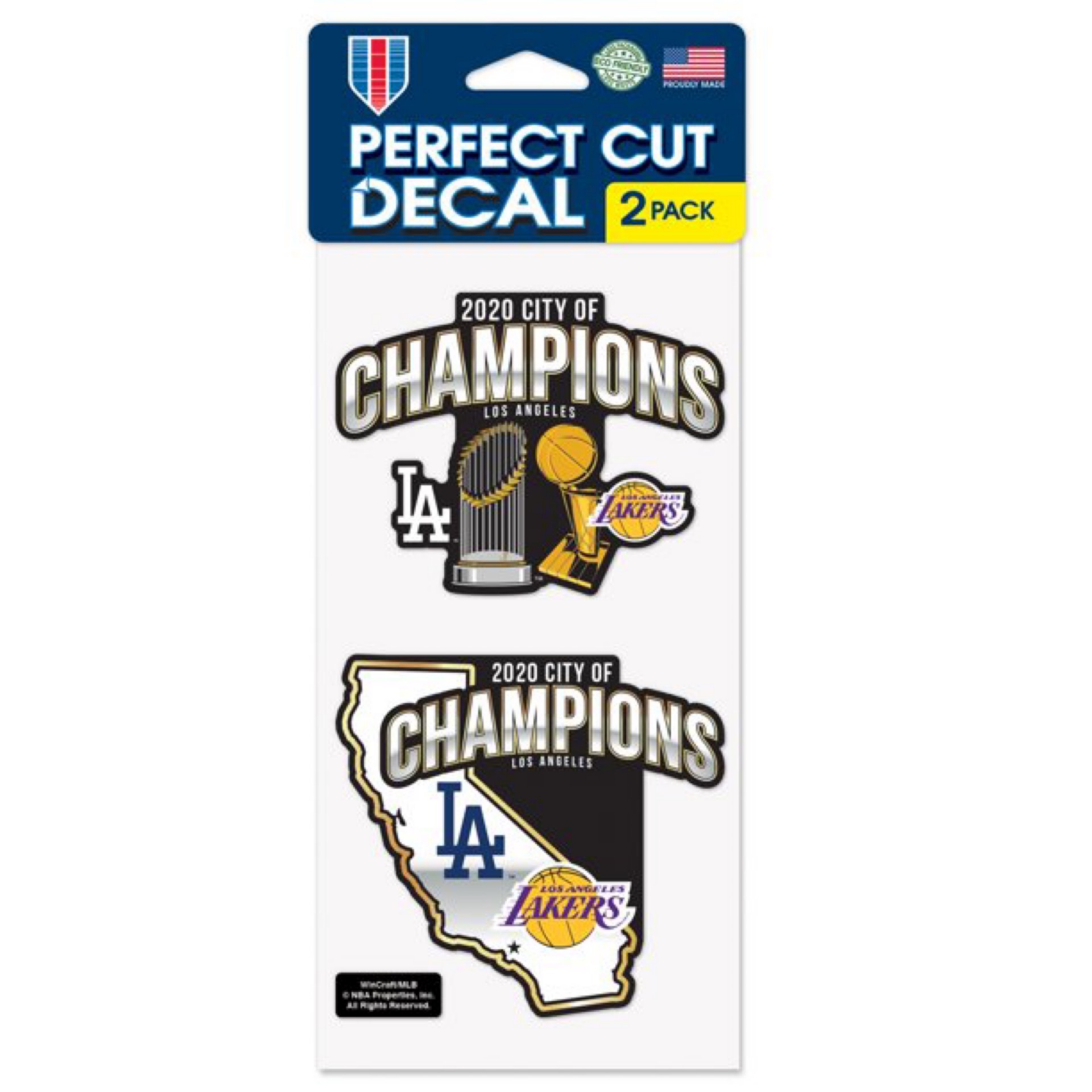 Los Angeles Dodgers/Lakers City of Champions Die Cut Decal 2 Pack