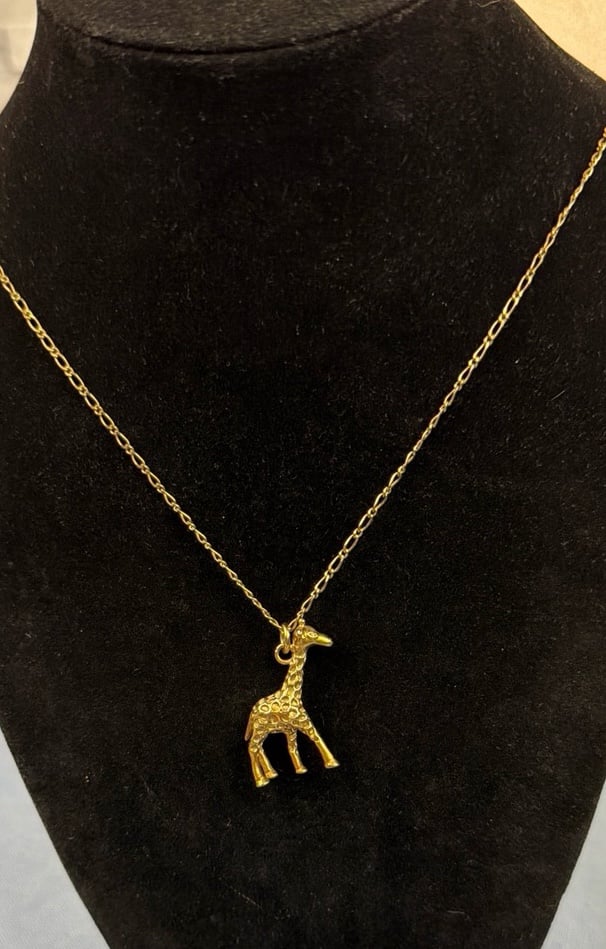 J. Crew Giraffe Pendant Necklace on Gold Tone 25" chain