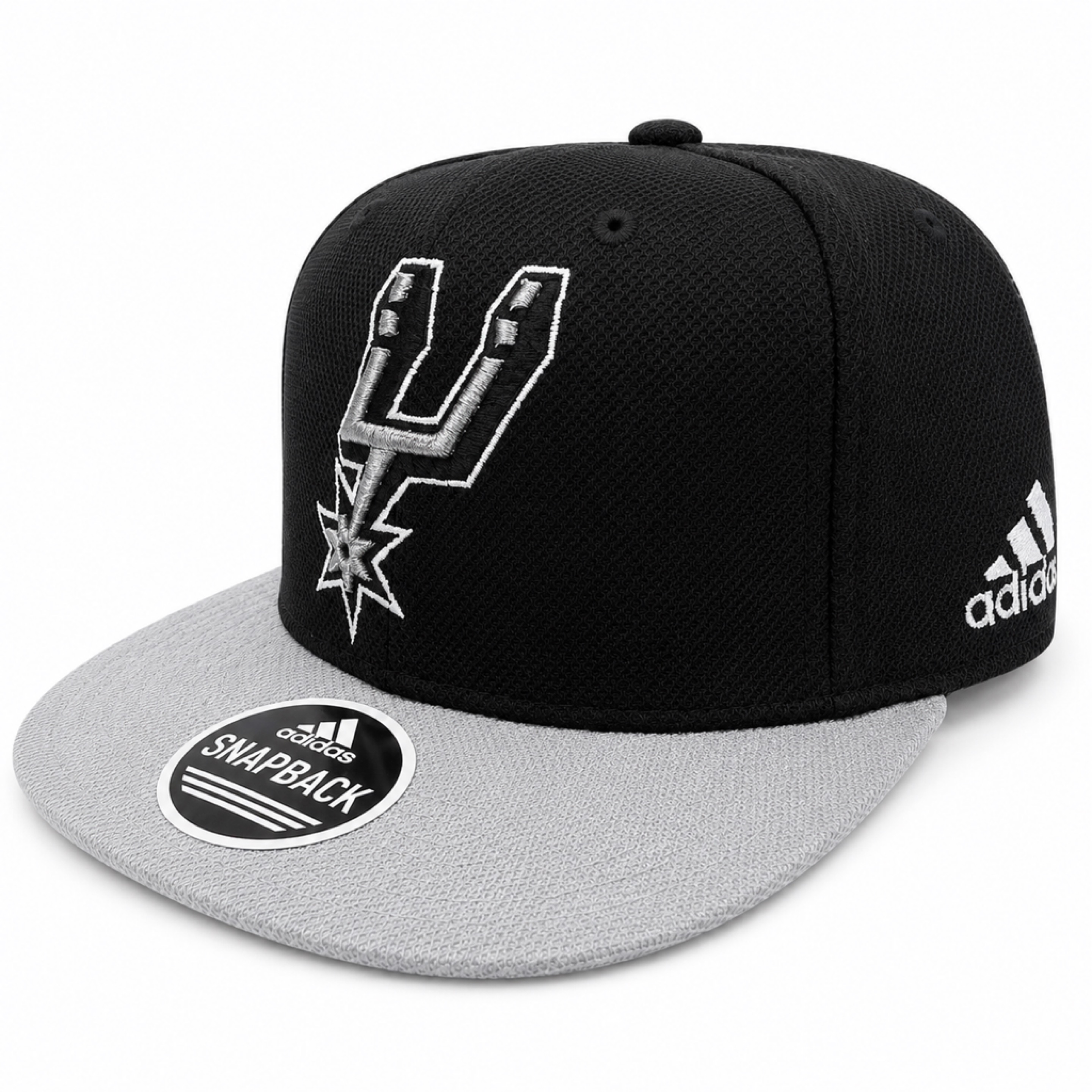 San Antonio Spurs Black/Grey Mitchell and Ness Adidas Snapback Hat