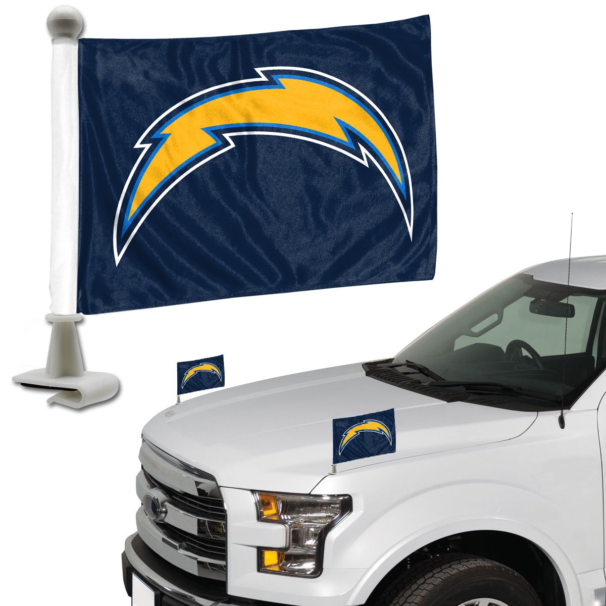 Los Angeles Chargers Ambassador Car Flags Set