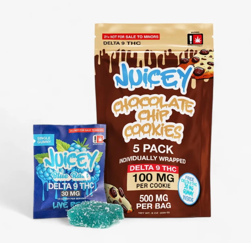 JUICEY 100mg Delta 9 THC Chocolate Chip Cookies - Regular
