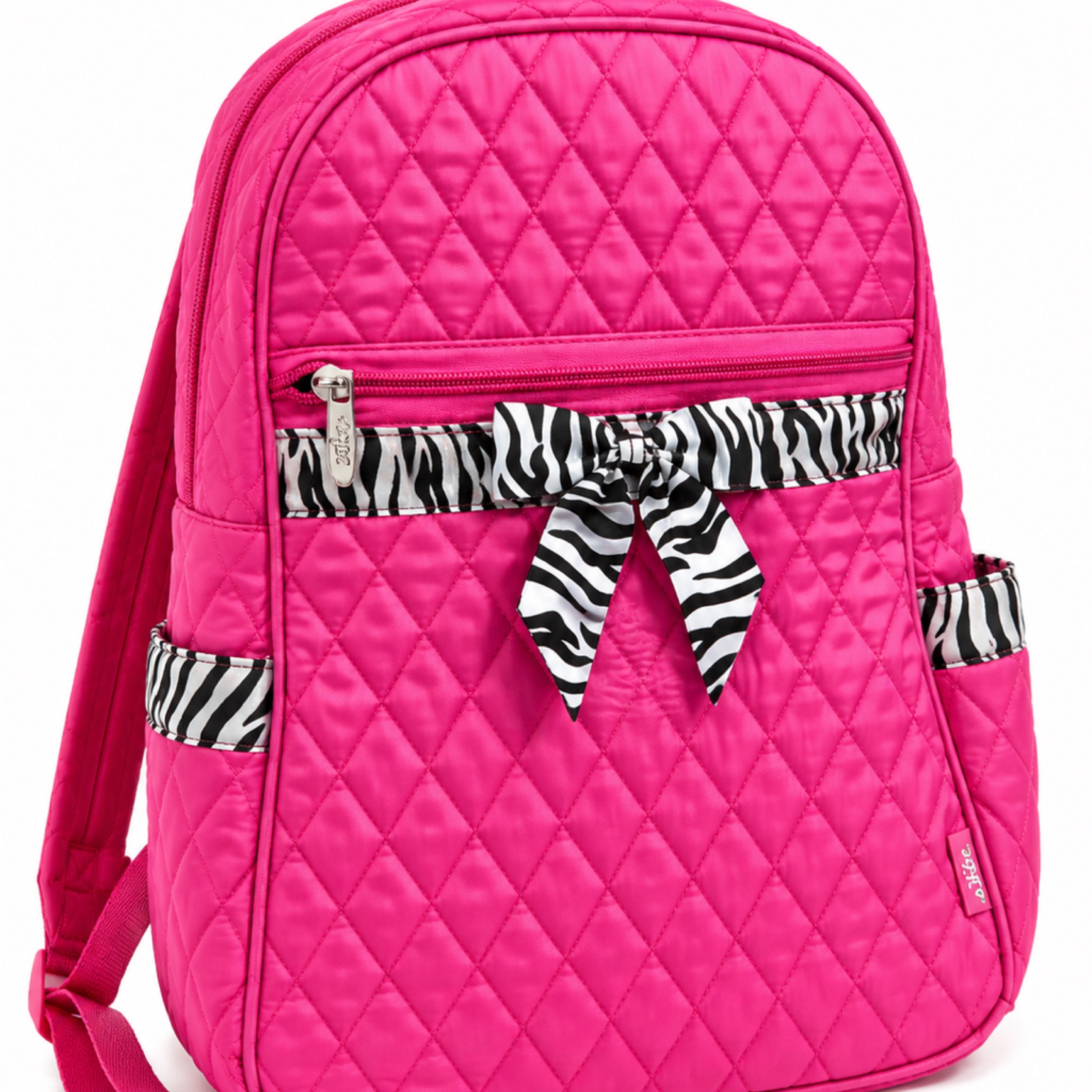 Hot Pink Quilted Zebra Bow Backpack