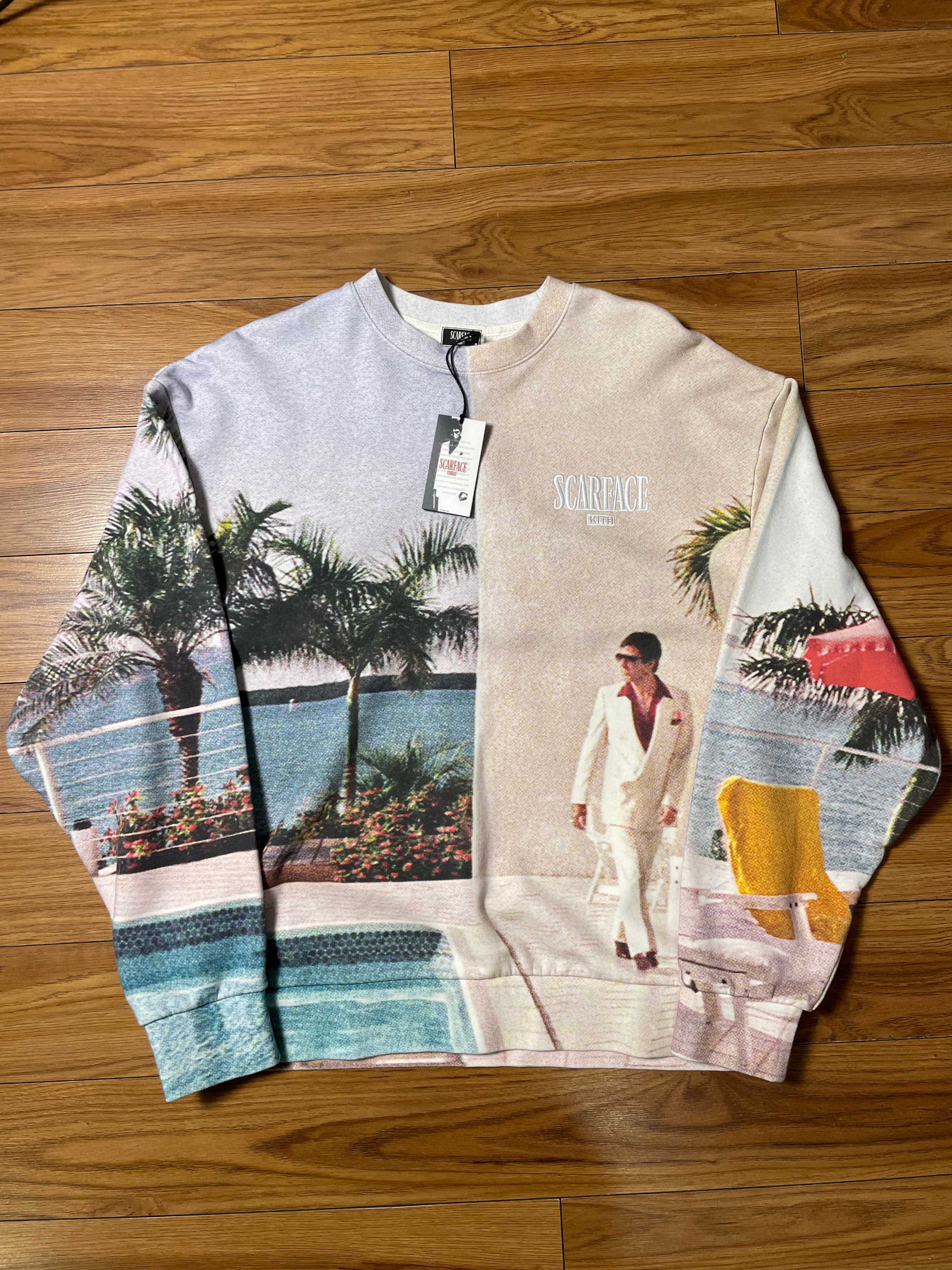 Kith For Scarface Tony Miami Vintage Nelson Crewneck 'Multi' ( NEW  )