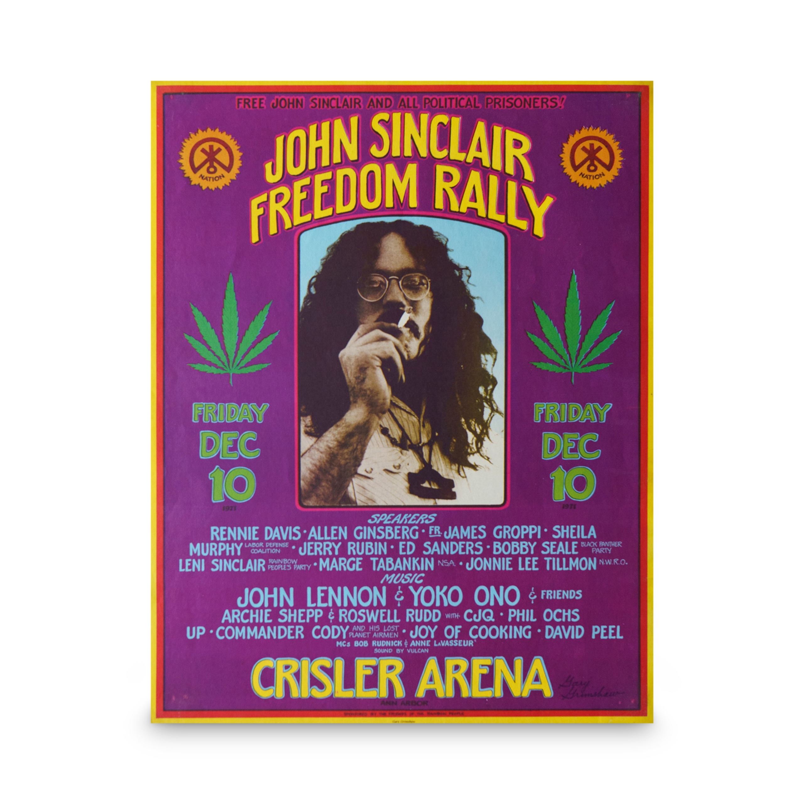 Sinclair, John -- 1971 SIGNED Freedom Rally [Poster]