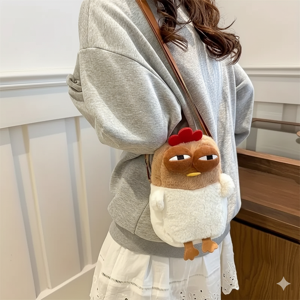 Big Eyed Suspicious Chicken Purse