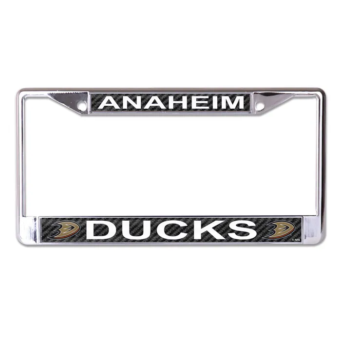 Anaheim Ducks Retro Carbon Laser Chrome License Plate Frame