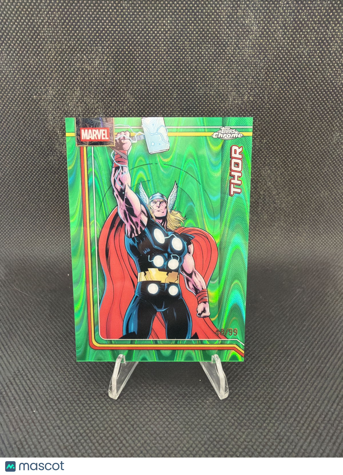 2026 Topps Chrome Marvel Thor Green RayWave /99 #177