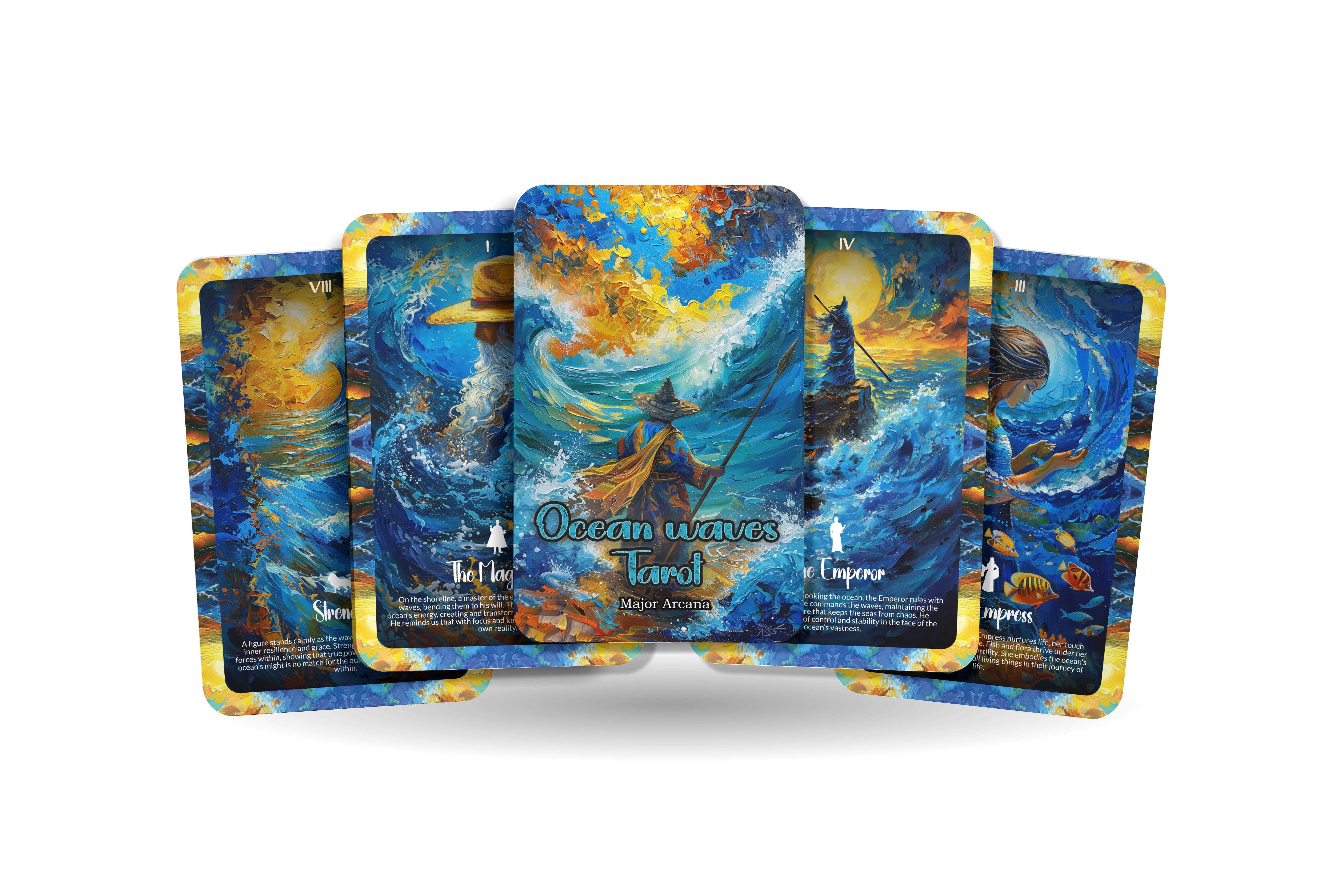 Ocean Waves Tarot - Major Arcana - A unique spiritual journey - Embracing the ebb and flow of life through the wisdom of the sea.