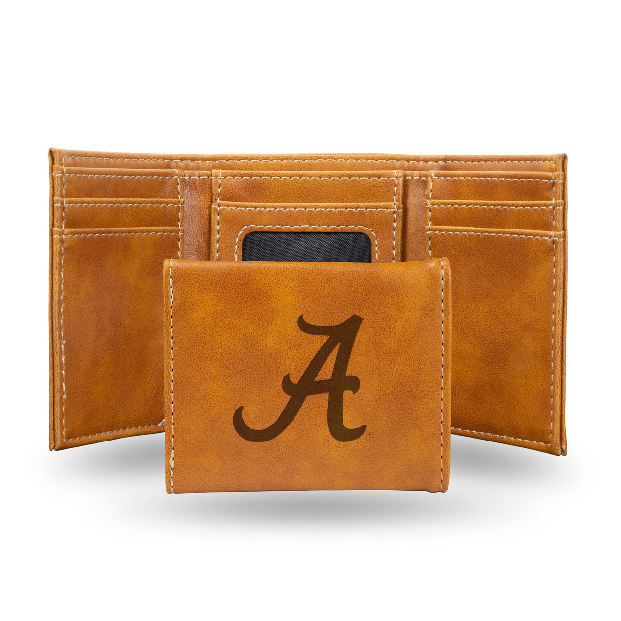 Alabama Crimson Tide Laser Engraved Trifold Leather Wallet