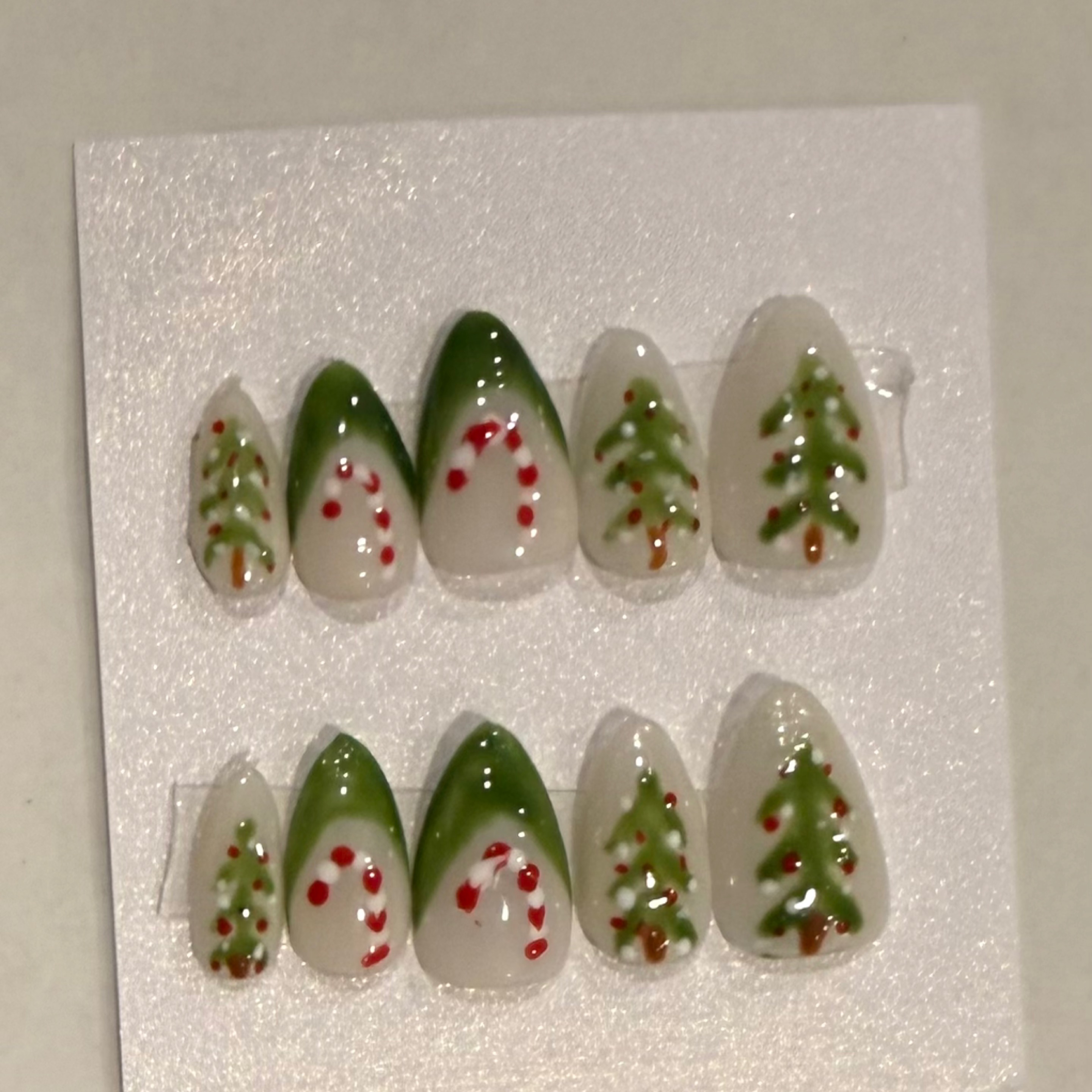 Christmas cheer hand-painted nail set