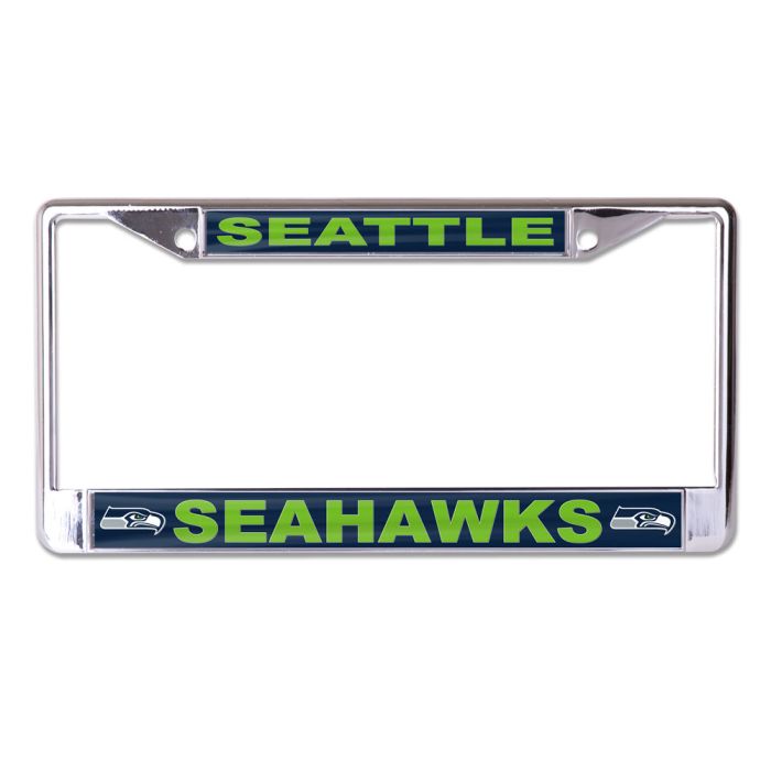 Seattle Seahawks Chrome License Plate Frame with Acrylic Inserts