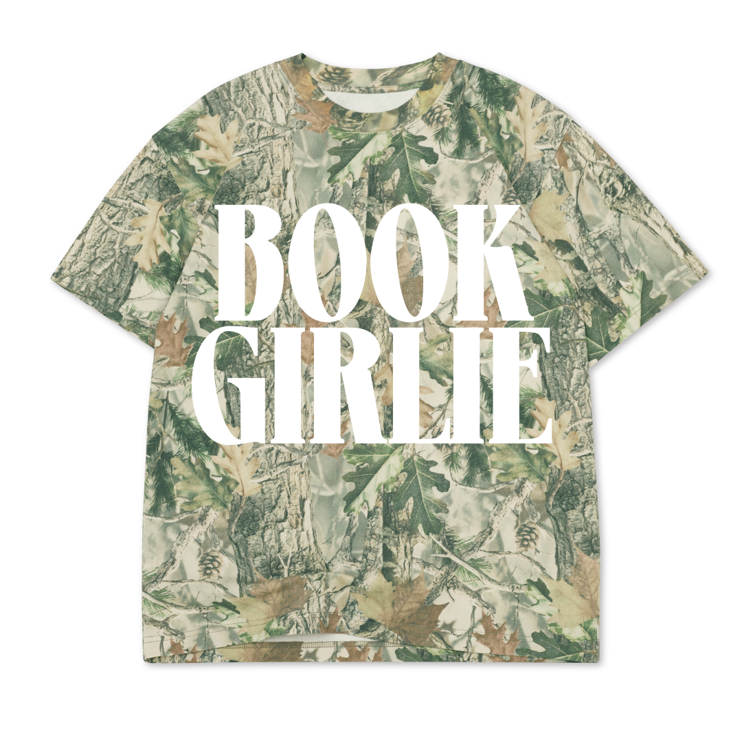 Book Girlie Vintage Camo Women's Graphic T-shirt: White