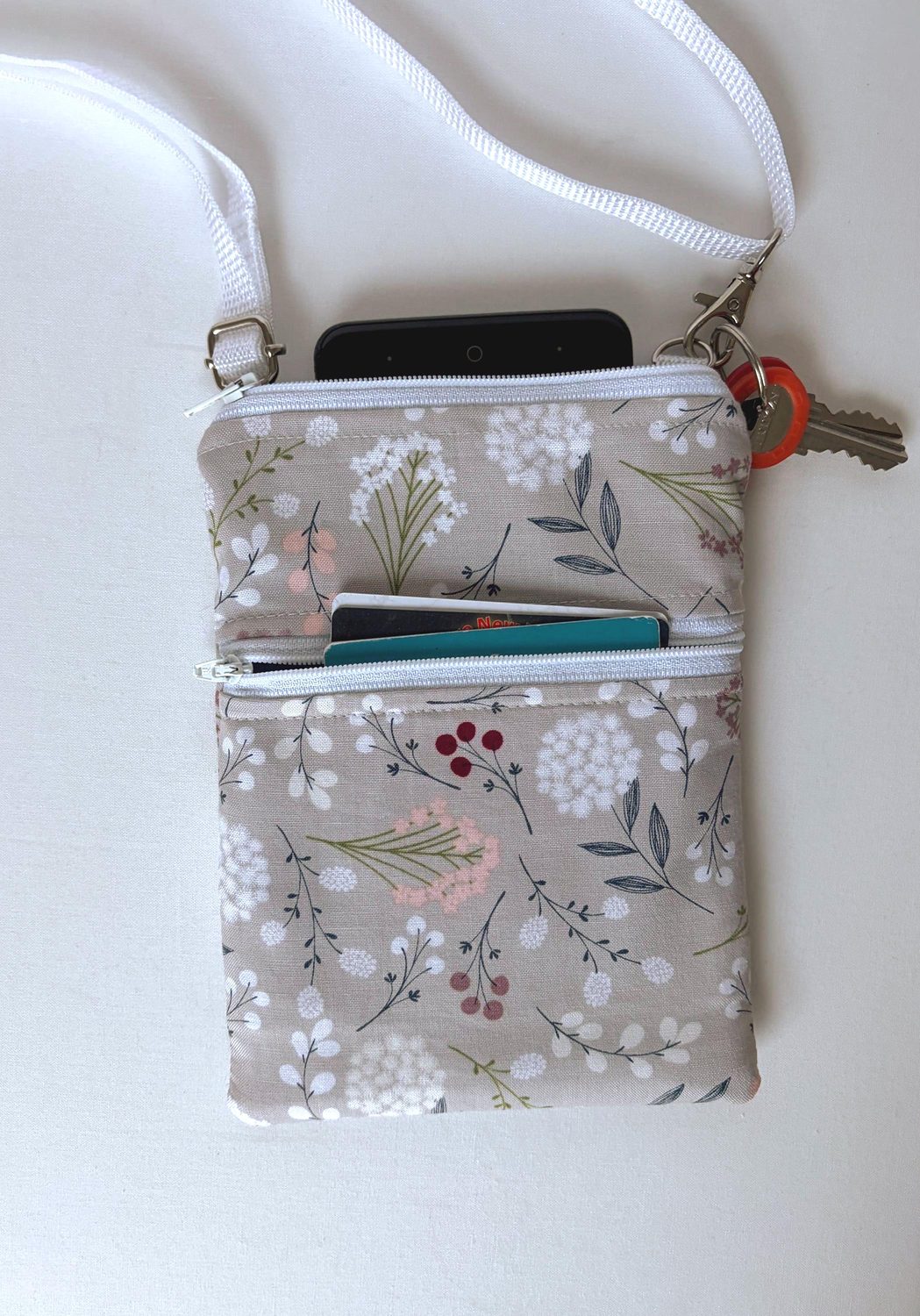 Small Crossbody Bag – Dandelions on Gray, photo 3 of 7