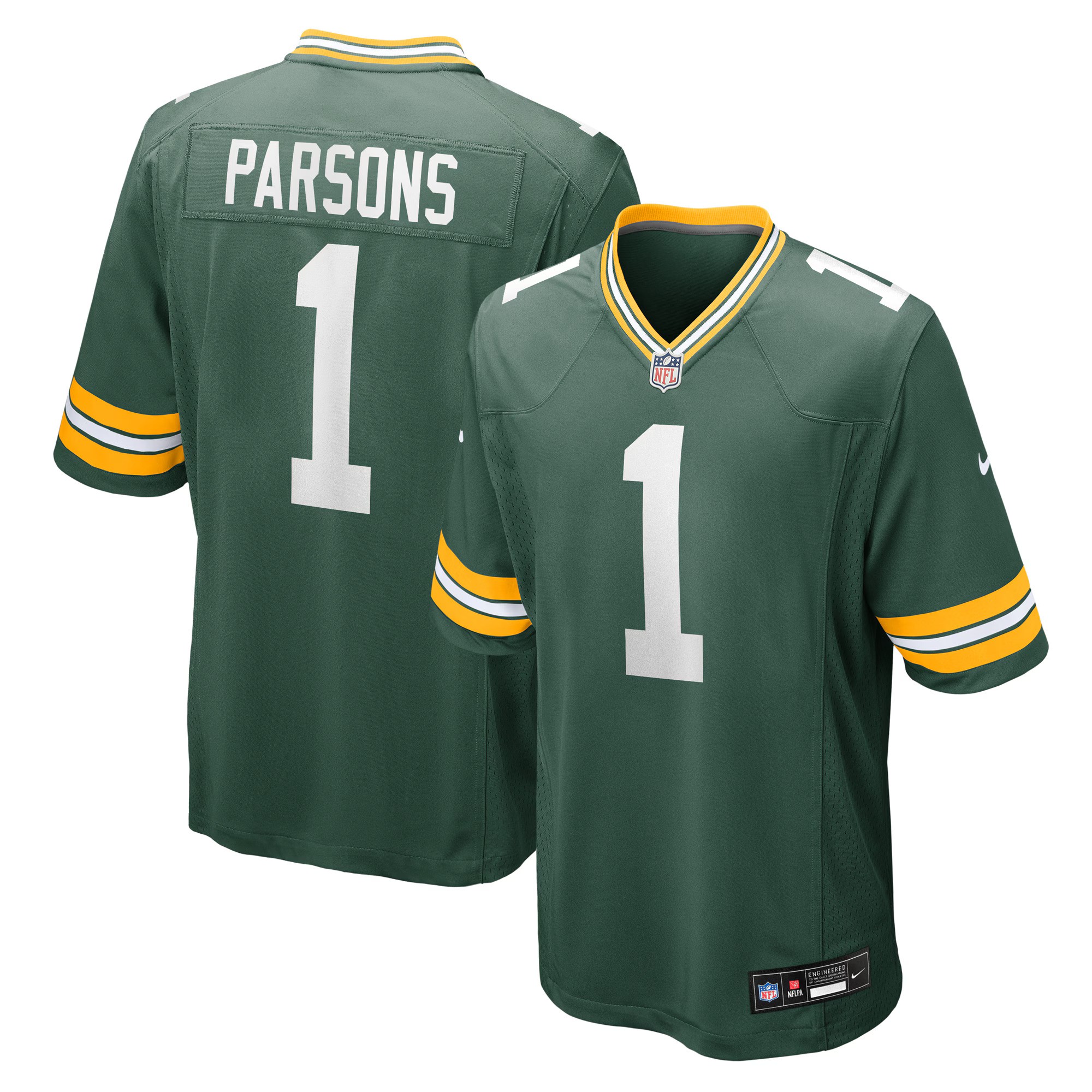 Green Bay Packers Micah Parsons #1 Green Nike Game Jersey