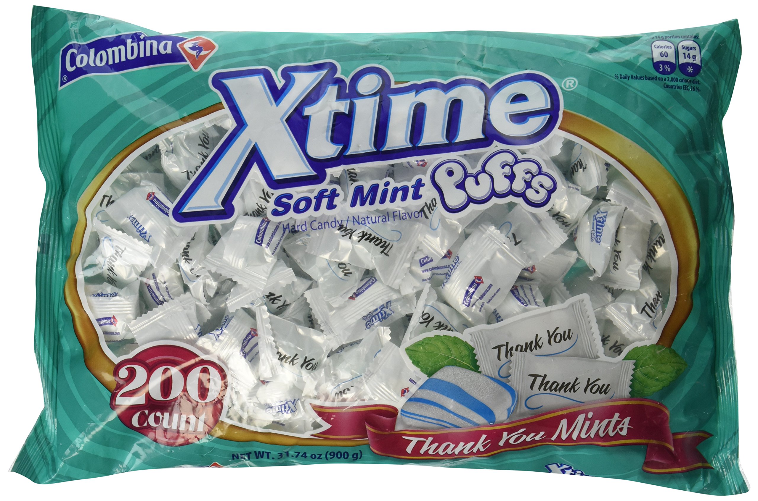 Colombina Xtime Soft Mint Puffs 200 Count 31.74 Ounce