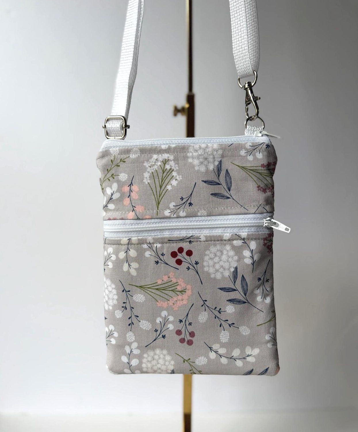 Small Crossbody Bag – Dandelions on Gray, photo 5 of 7