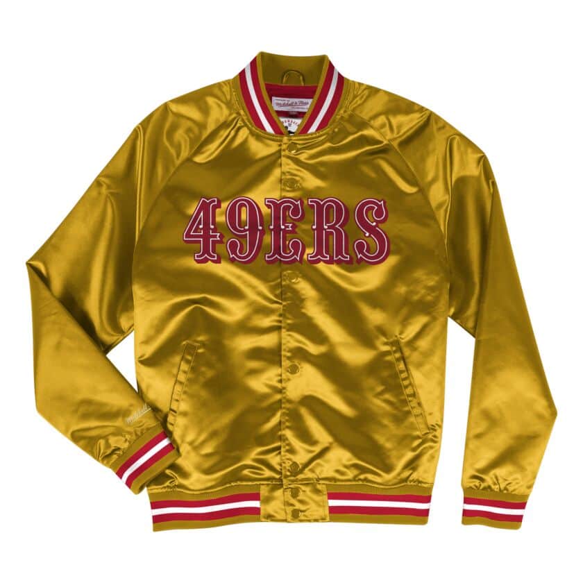 San Francisco 49ers Gold Mitchell and Ness Satin Jacket