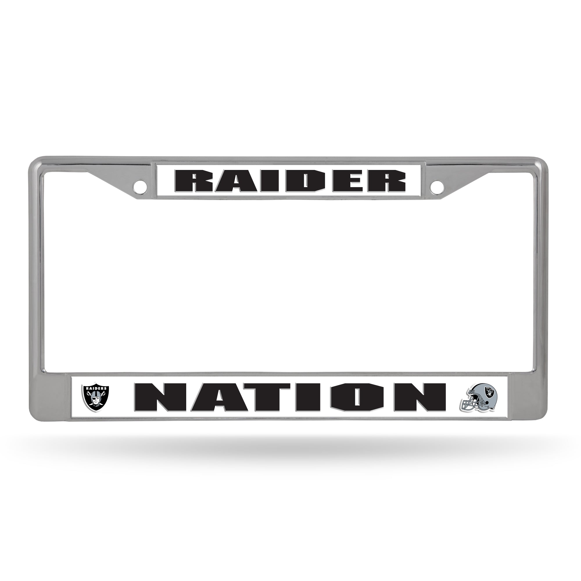 Las Vegas Raiders Silver Raider Nation Chrome License Plate Frame