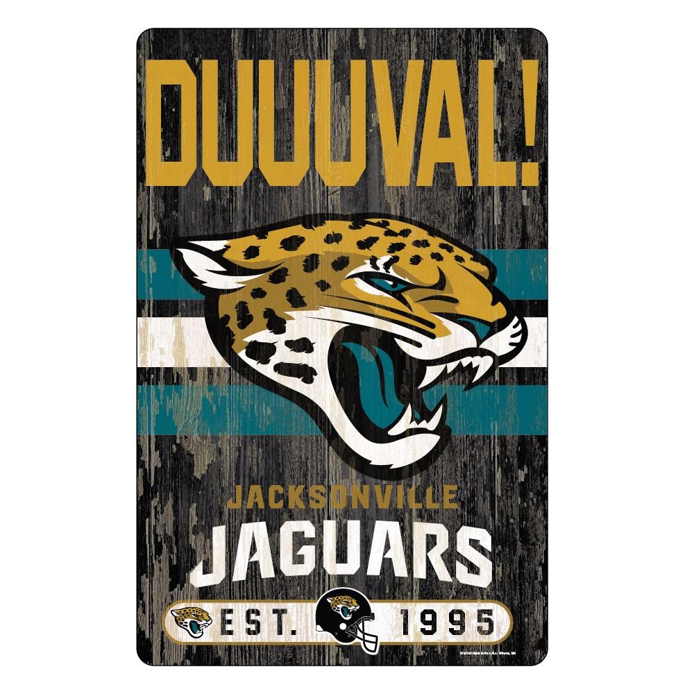 Jacksonville Jaguars Wood Slogan Sign 11x17"