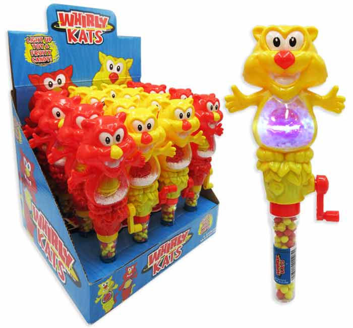 Whirly Kats Cat Light Up Toy & Candy 16ct 8+ Inches HUGE