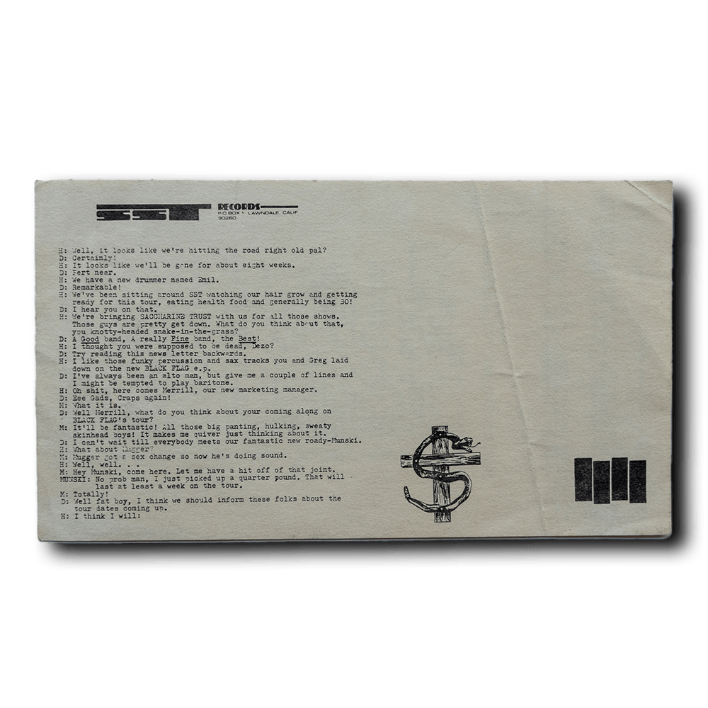Black Flag -- 1982 Tour Dates [Miscellaneous Ephemera]