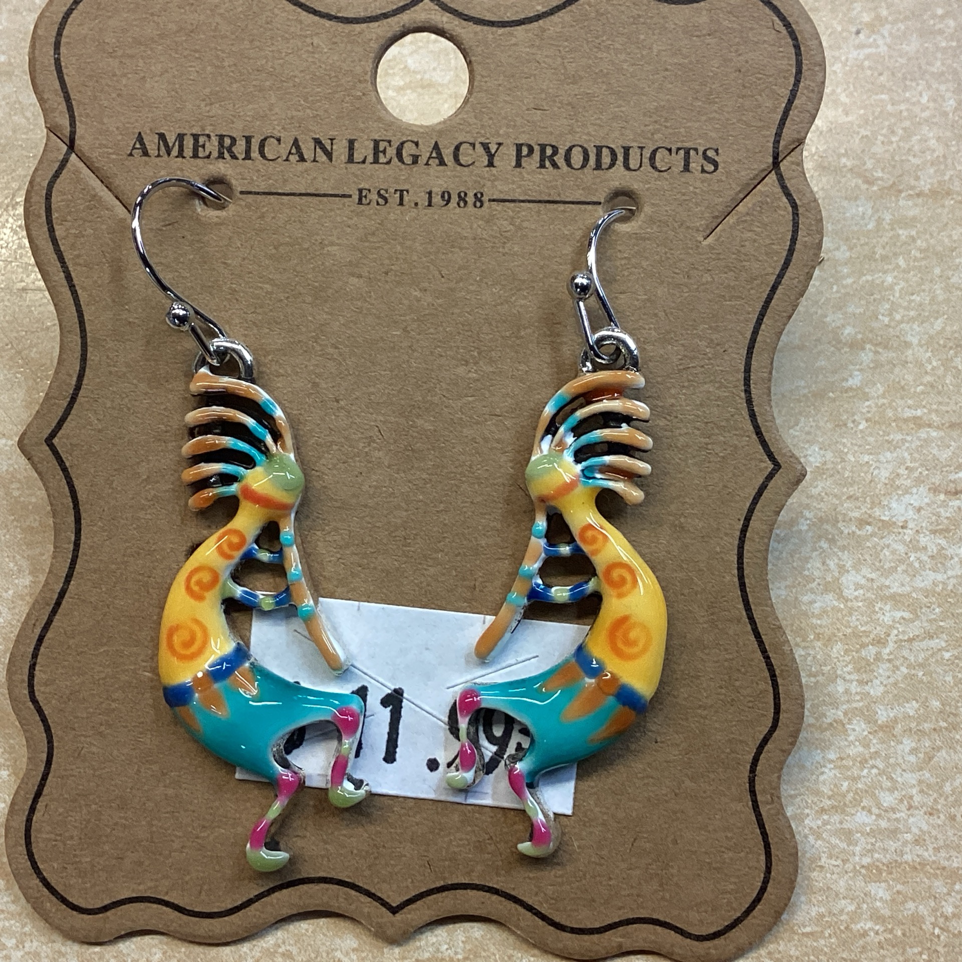 Painted Spirit Kokopelli Earrings