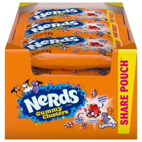 Nerds Halloween Spooky Gummy Clusters Candy  3oz 12ct Tray