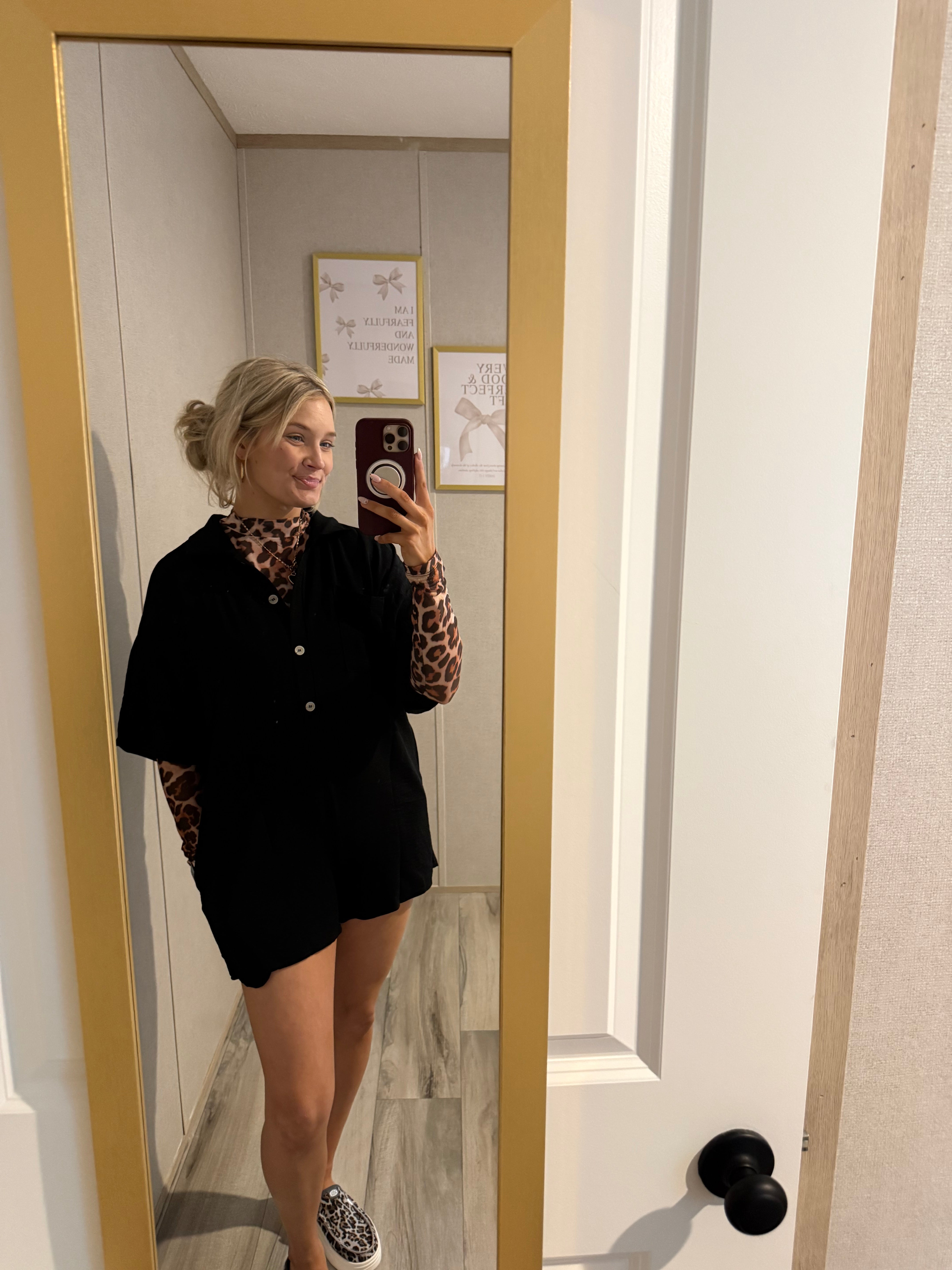 Half Button Collared Loose Romper