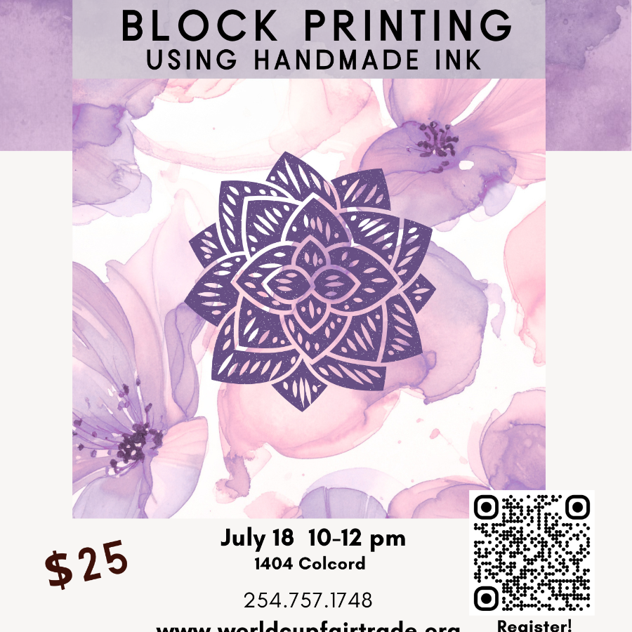 Fair Trade Workshop: Block Print with Handmade Ink