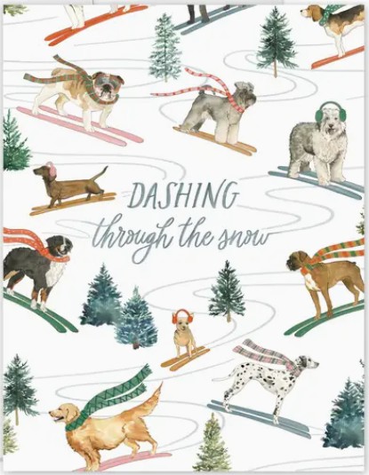 Dashing Through the Snow Ski Dogs Boxed Set Notecards