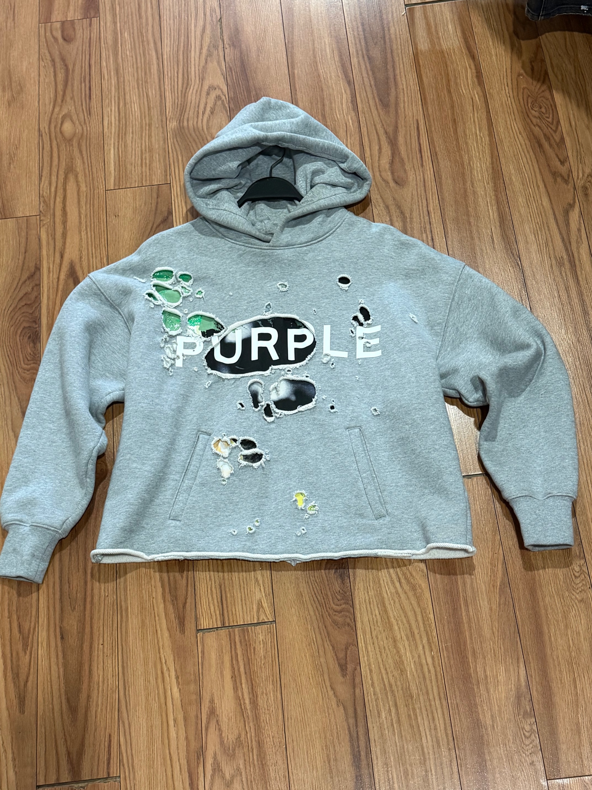 Purple Brand French Terry Hoodie Grey ( USED )