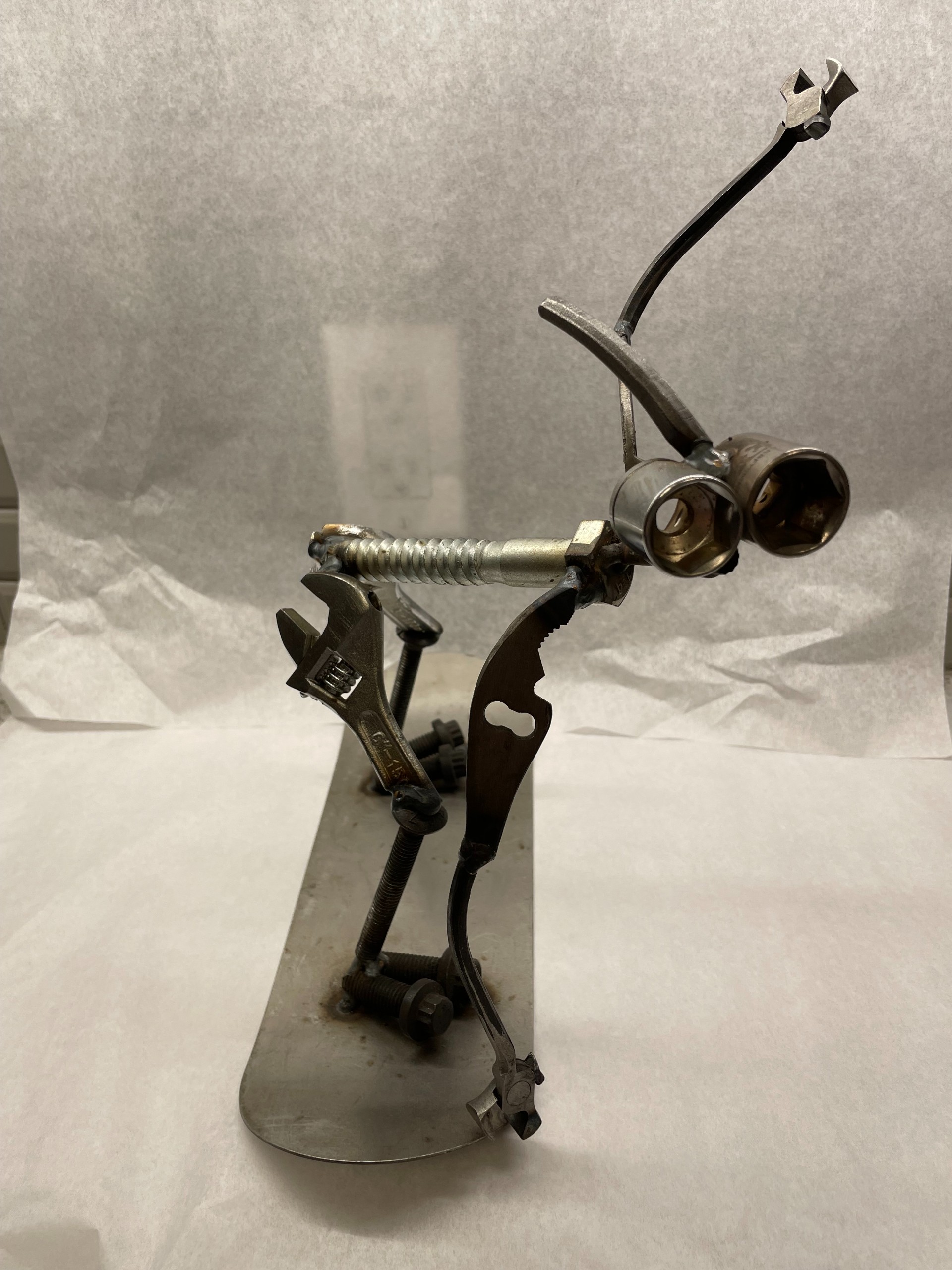 Metal Snowboarder Robot 13"