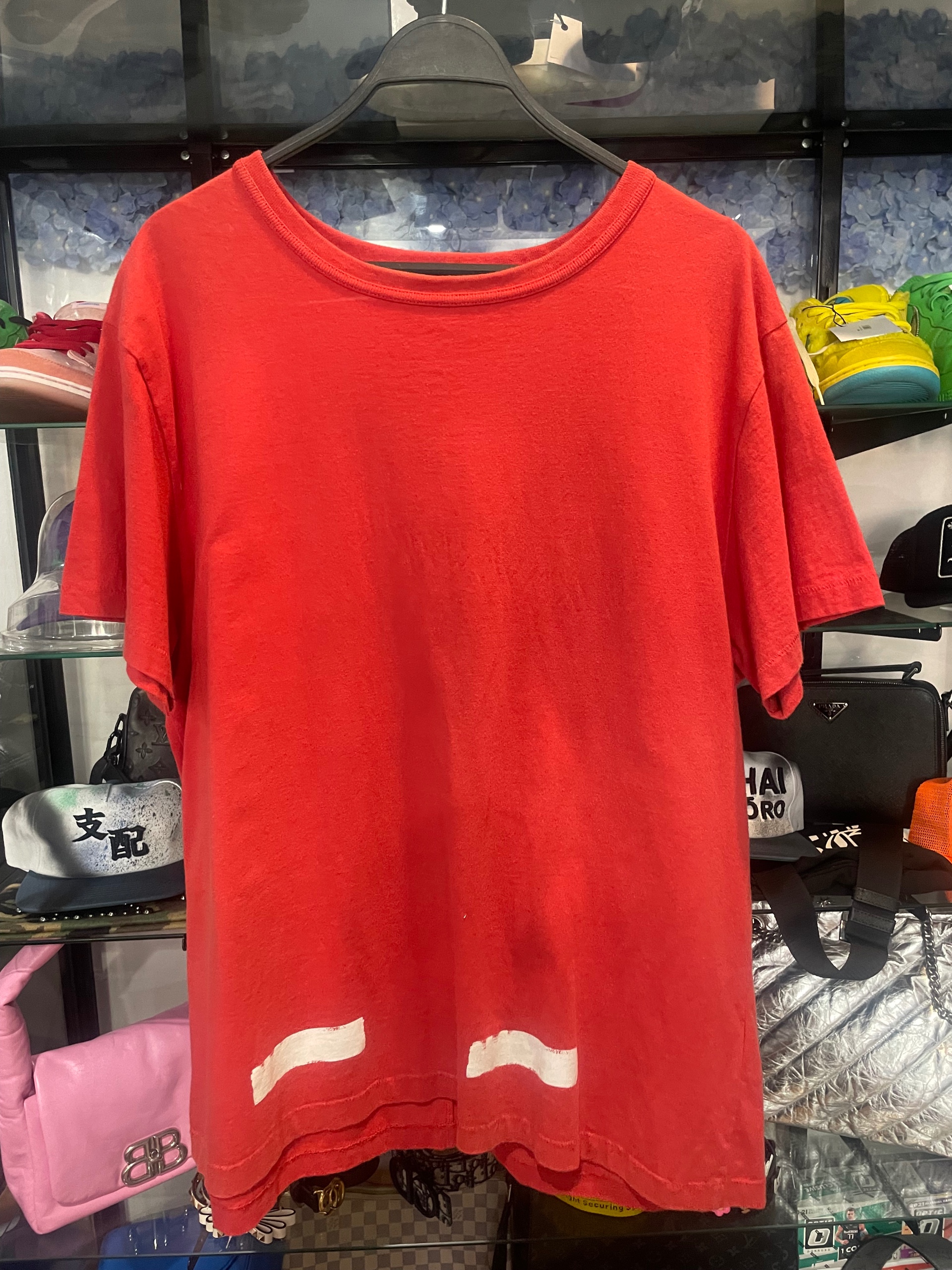 off-white red t-shirt size xl (used)
