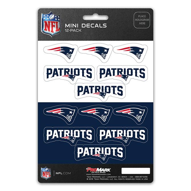 New England Patriots Mini Decals 12pk Set