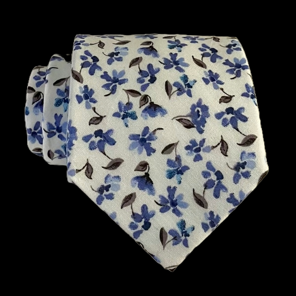 49 X 2.75 Inch Blue Cream Sm Floral Cott