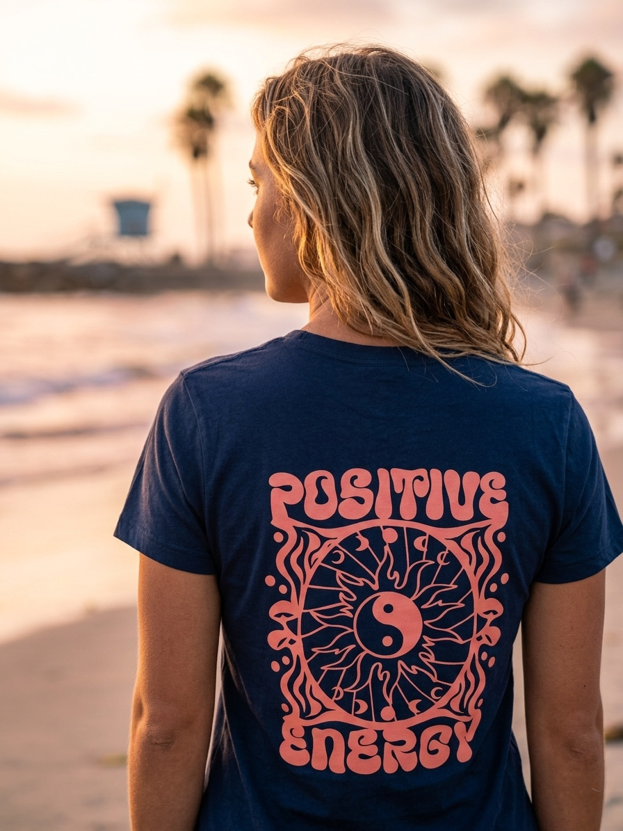 Positive Energy (Navy Blue) Women's Tee