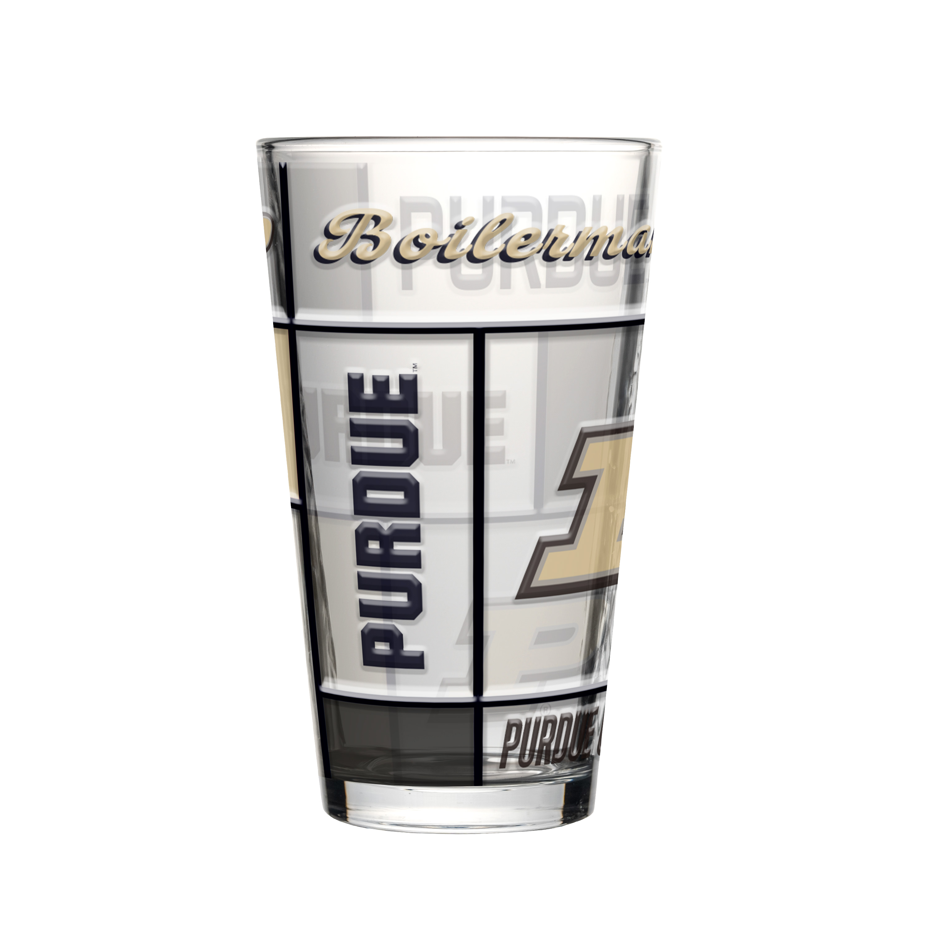 Purdue Boilermakers Boxed Quilted Stained Pint Glass 16oz