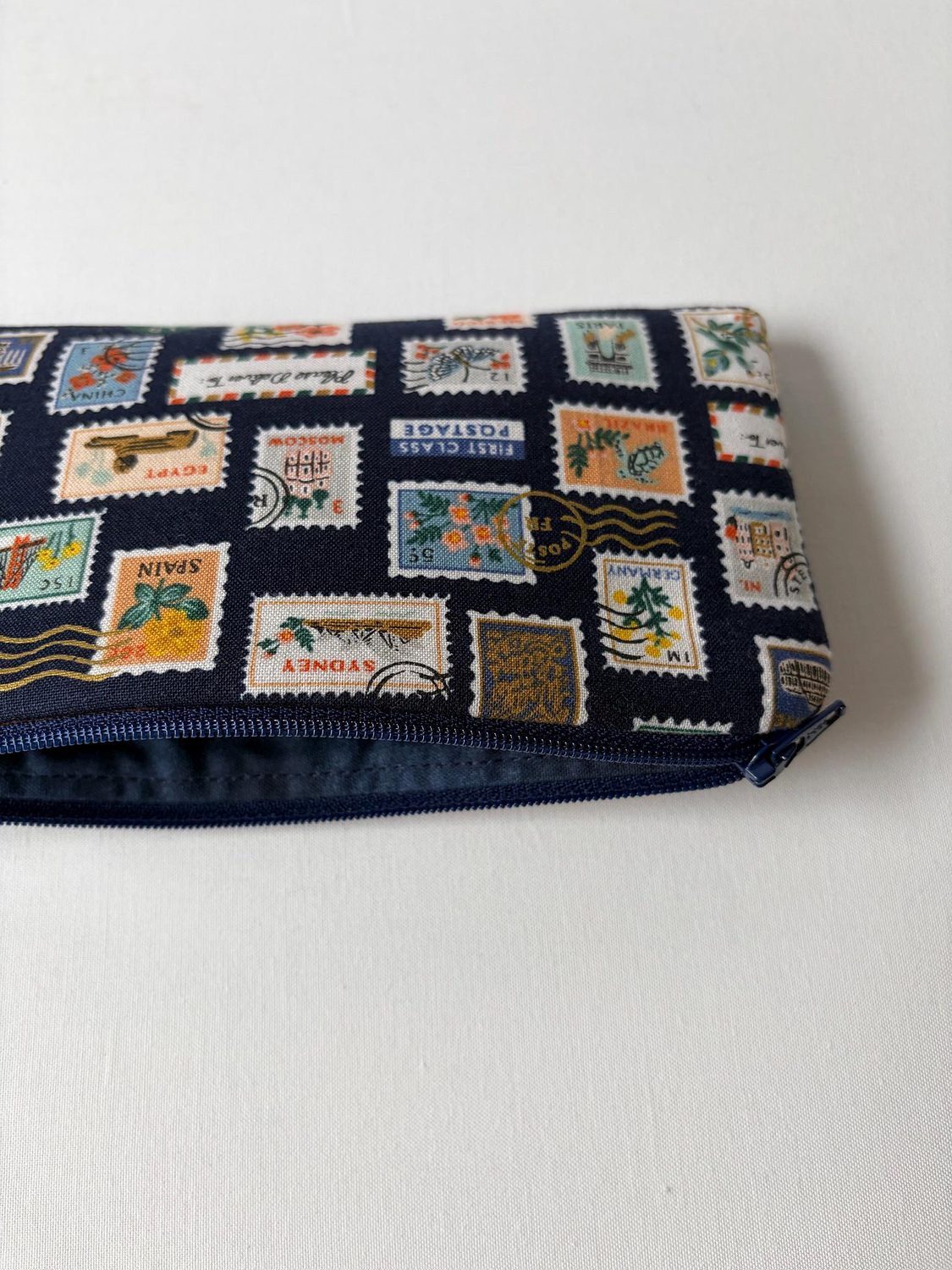 Pencil Pouch – Postage Stamps Navy, photo 5 of 6