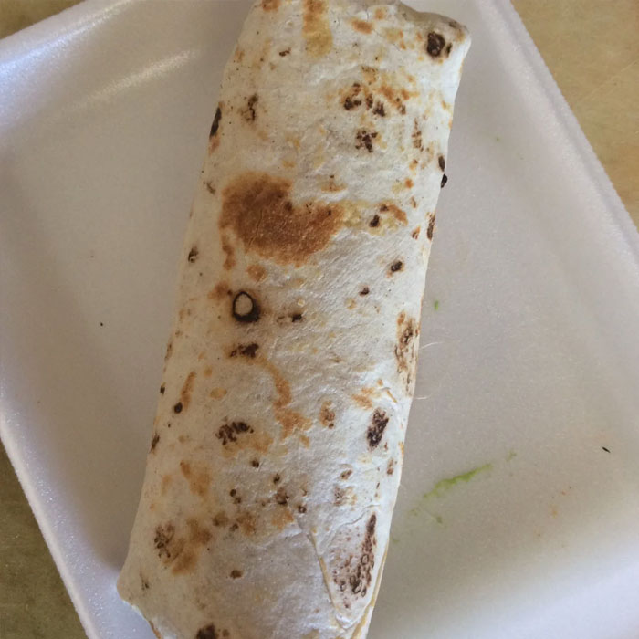 Burrito de Buche - Pork Maw Burrito from Tacos del Valle